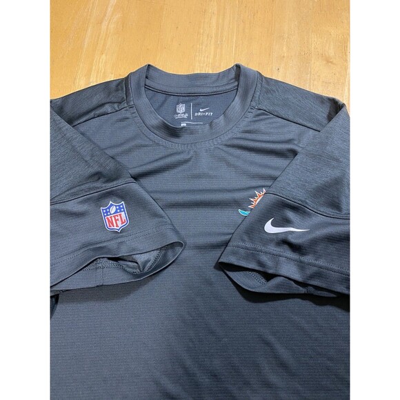 Miami Dolphins Shirt Mens Medium Dri-Fit Grey NFL On-Field Nike 20pit2pit - Picture 4 of 7